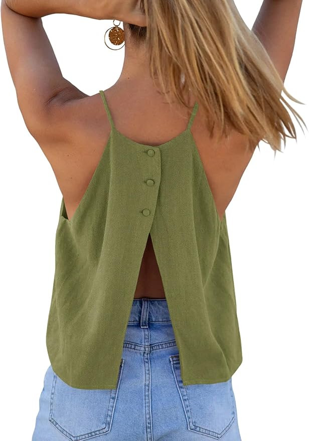Tankaneo Womens Summer Halter Crop Tank Tops Y2k Going Out Sleeveless Tee Shirts Open Back Beach ... | Amazon (US)