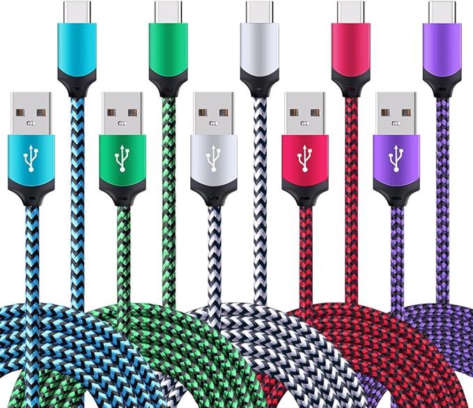 USB Type C Cable, 5 Pack 6ft FiveBox Fast USB Type C Phone Charger Cord for Samsung Galaxy S10 S1... | Amazon (US)