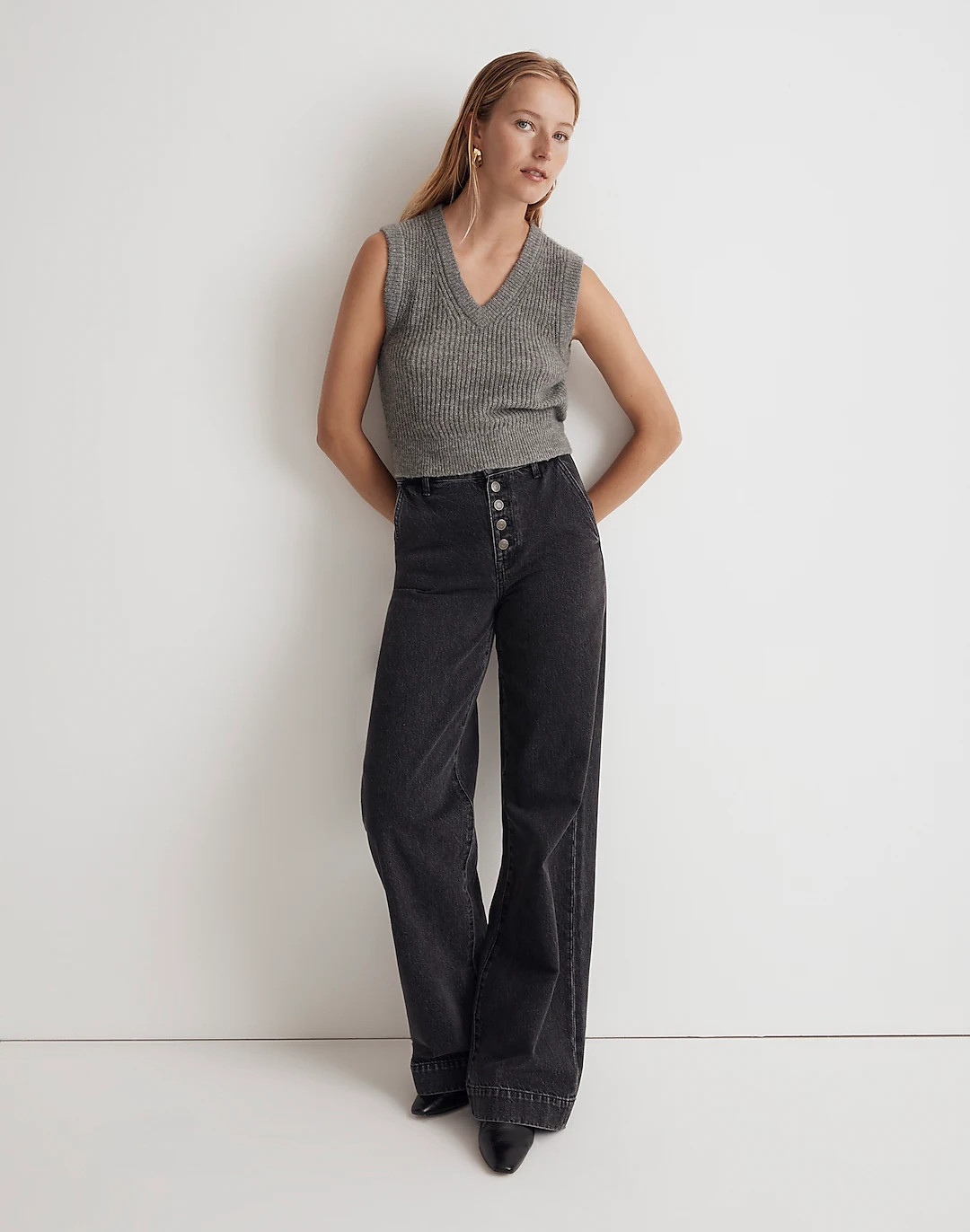 The Fineloft Shrunken Sweater Vest | Madewell