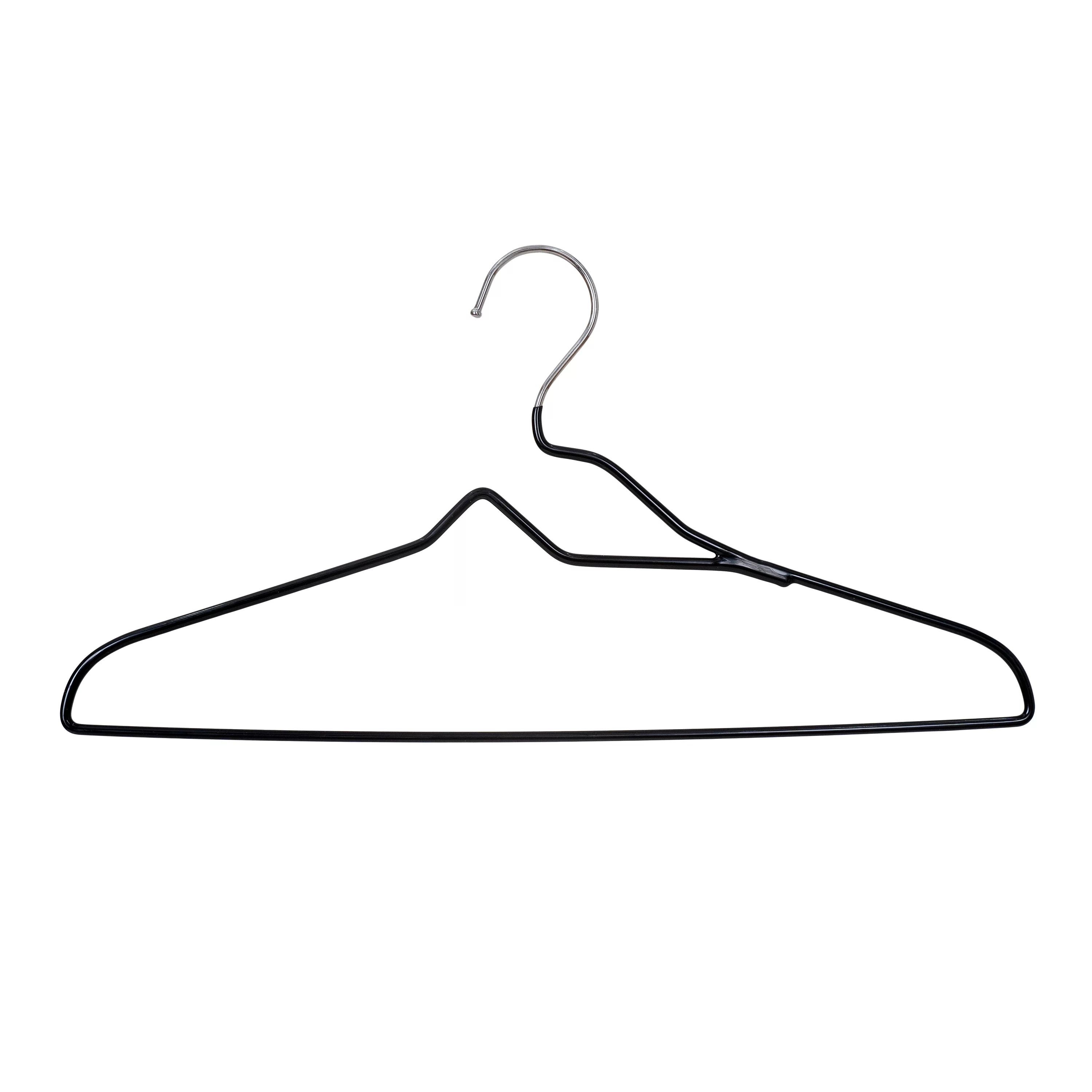 Better Homes & Gardens Non-Slip Clothes Hangers, 10 Pack, Black, Rubberized Chrome | Walmart (US)