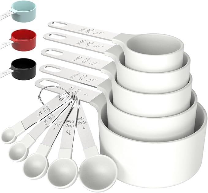 Measuring Cups & Spoons Set, Stackable Cups and Spoons, Nesting Measure Cups with Stainless Steel... | Amazon (US)