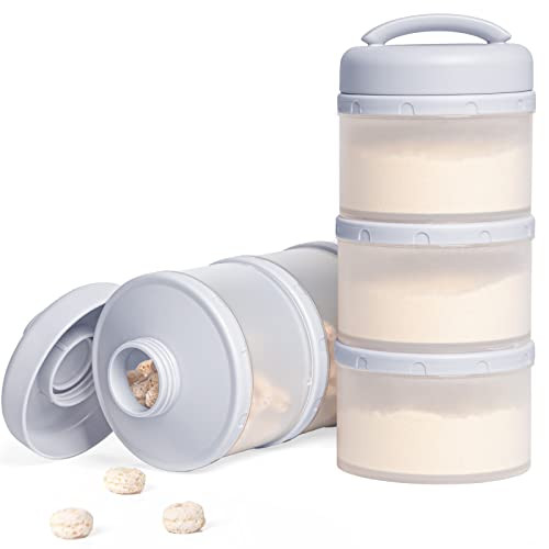 Termichy Stackable Formula Dispenser Portable Milk Powder Container, 2 Pack, Grey | Amazon (US)