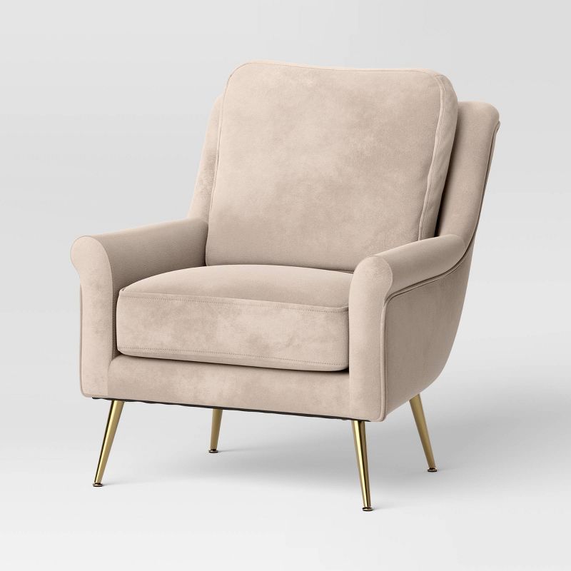 Carmine Luxe Arm Accent Chair with Brass Legs - Threshold™ | Target