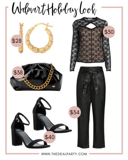 Holiday Look | Walmart Fashion | Leather Pants | Lace Blouse | Lace Top | Walmart Deals | Christmas Look | Holiday Outfit | Winter Outfit 

#LTKunder100 #LTKHoliday #LTKSeasonal