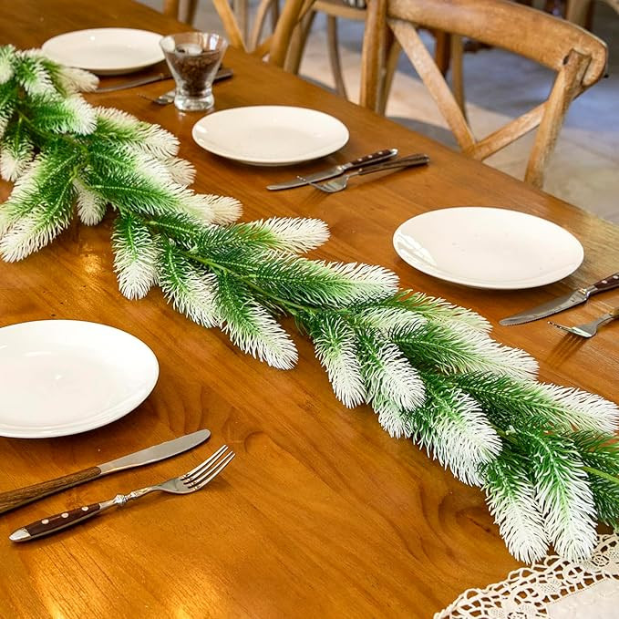 6FT Christmas Garlands Pine Garland Real Touch Artificial Faux Greenery Garland for Holiday Table... | Amazon (US)