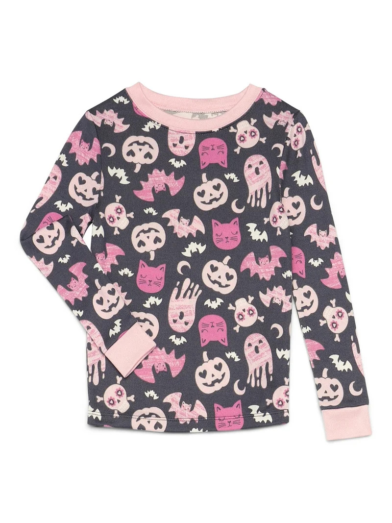 Halloween Girls Long Sleeve Top and Pants Tight Fit Sleep Set from Way to Celebrate, 2-Piece, Siz... | Walmart (US)