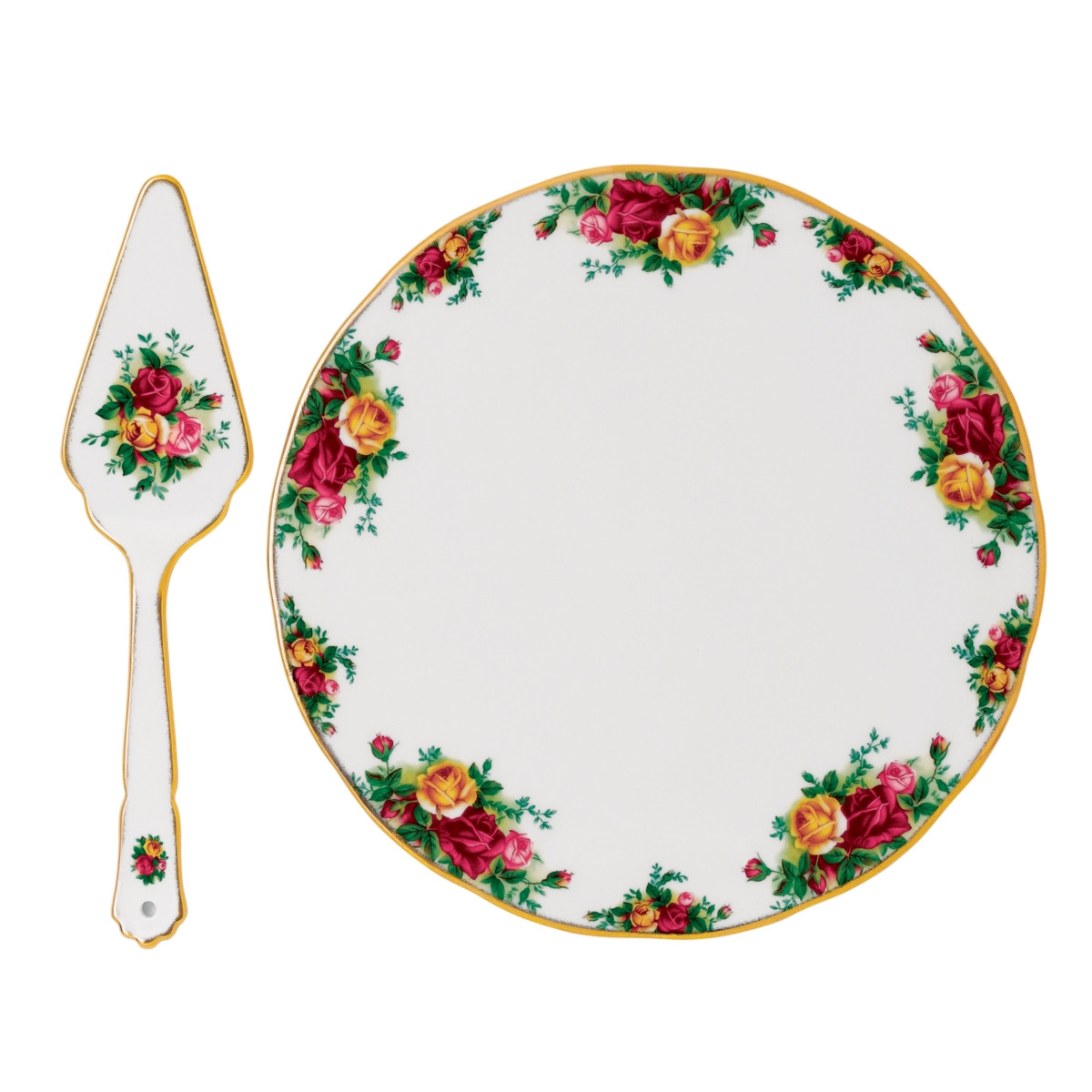 Royal Albert Old Country Roses Cake Plate & Server - Multi | Macy's