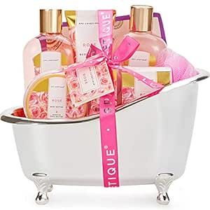 Gift Set For Women, Spa Luxetique Bath Sets for Women Gift, 8 Pcs Rose Spa Basket Includes Bubble... | Amazon (US)