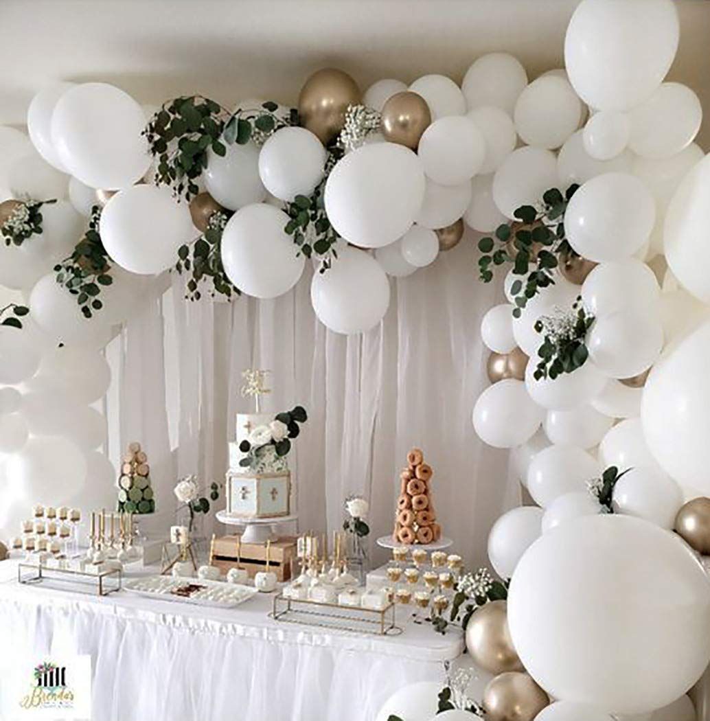 Beaumode White and Gold Balloon Garland Kit Balloons Arch of 109pcs Assorted Latex Balloons for Baby | Amazon (US)