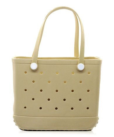 Boolore Khaki Cutout Beach Travel Storage Tote | Zulily