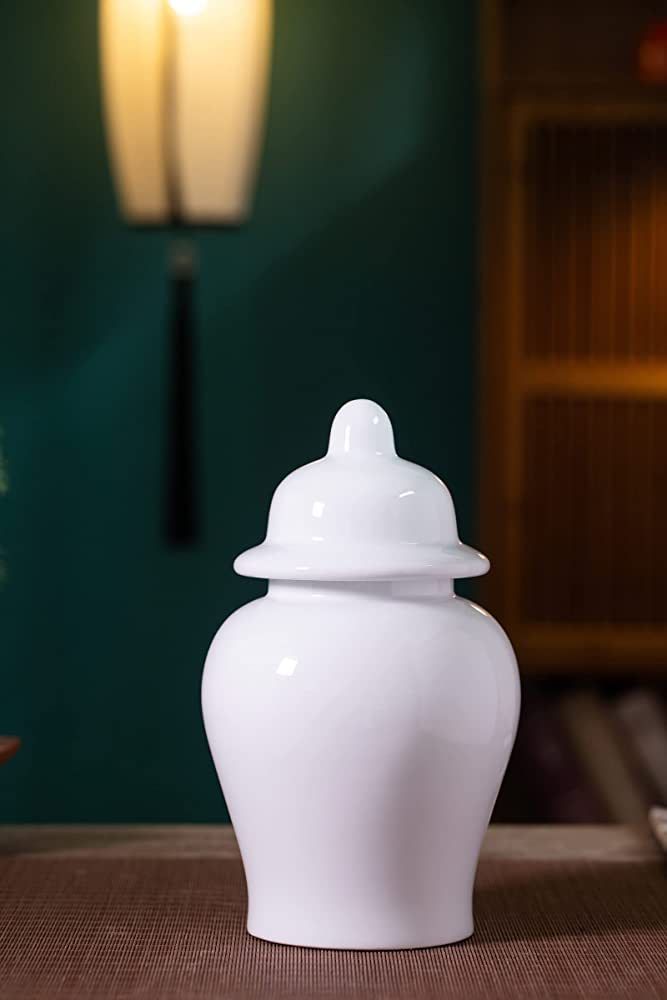 Blue And White Ceramic Ginger Jar For Living Room Egg-Shell Porcelain Vintage Tall Large Floor Shelf | Amazon (US)