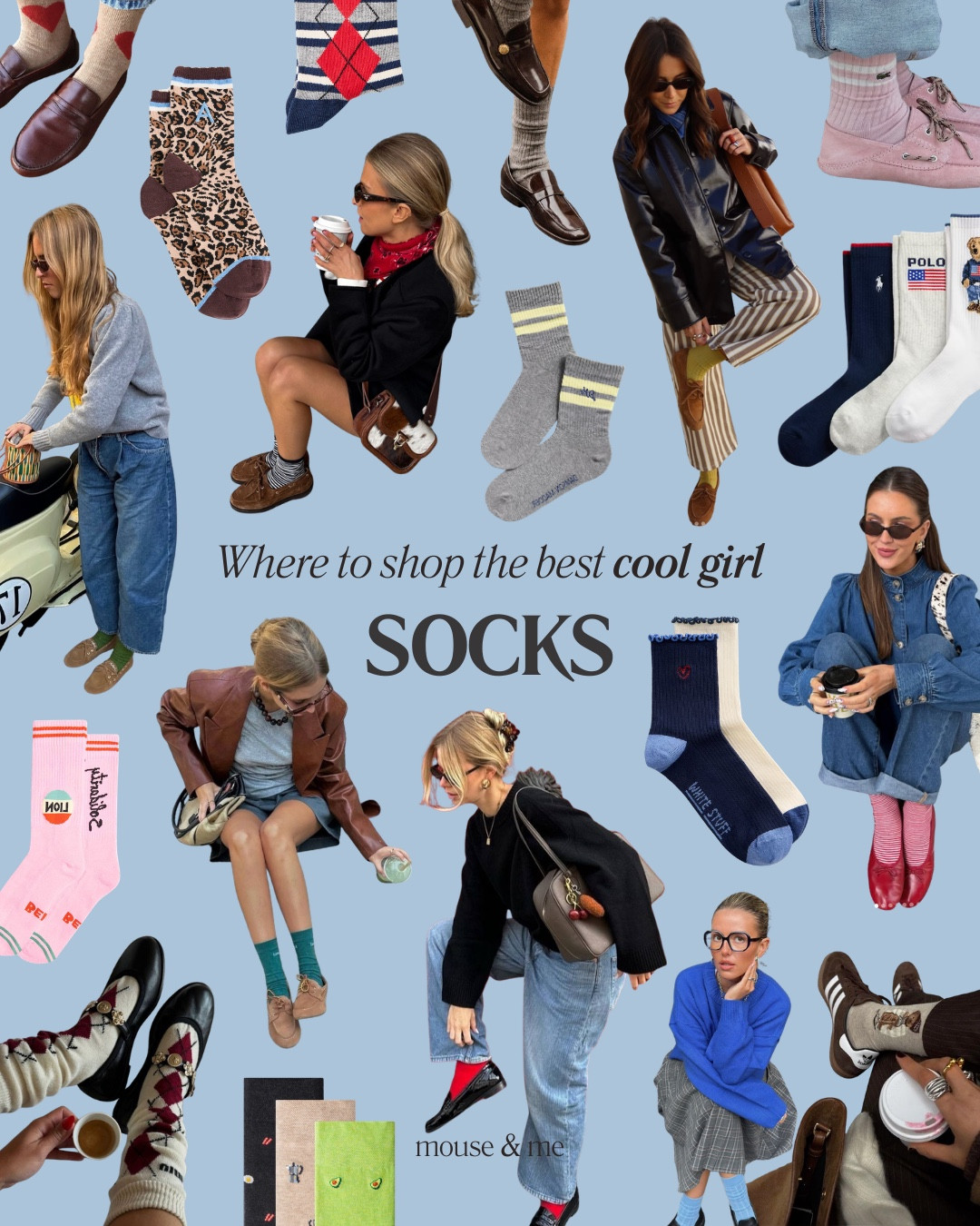 Sometimes all your outfit needs is a good sock 🧦 

We’ve got some frills, some embroidery, leopard print, camo, the works 🪡

& let us know your faves!!! If you know us, then you know that the @poloralphlauren set appears in our dreams 💭

Photo credits: @torivanbreugel @pipafdealmeida @andiwashington__ @pinterest 

#socks #cutesocks #frillysocks #brightsocks #styleinspo