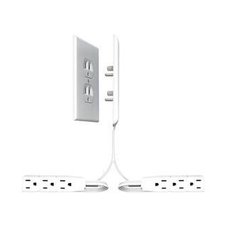 Ultra-Thin Outlet Concealer and Cord Concealer Kits, Two 3 Outlet, 3-Foot Cord and Power Strips | The Home Depot