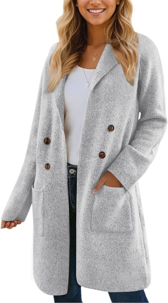 CiCiBird Women Fall Winter Long Cardigan Sweater Trendy Knit Jacket Coat Dressy Blazer Coatigan | Amazon (US)