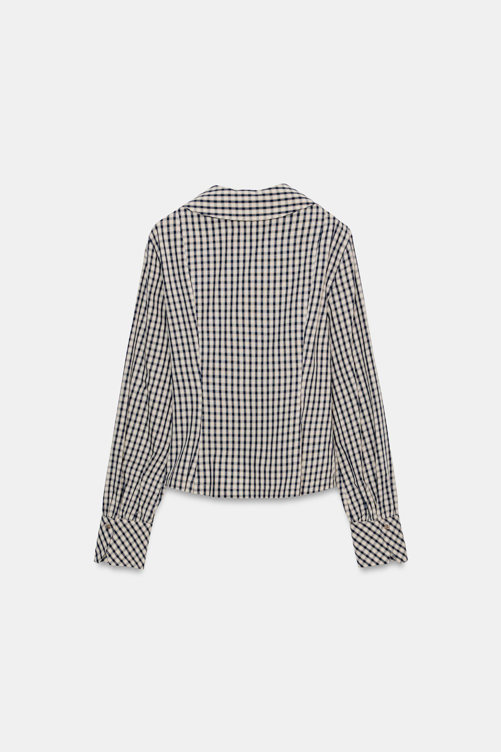 PLAID PETER PAN COLLAR SHIRT | Zara US