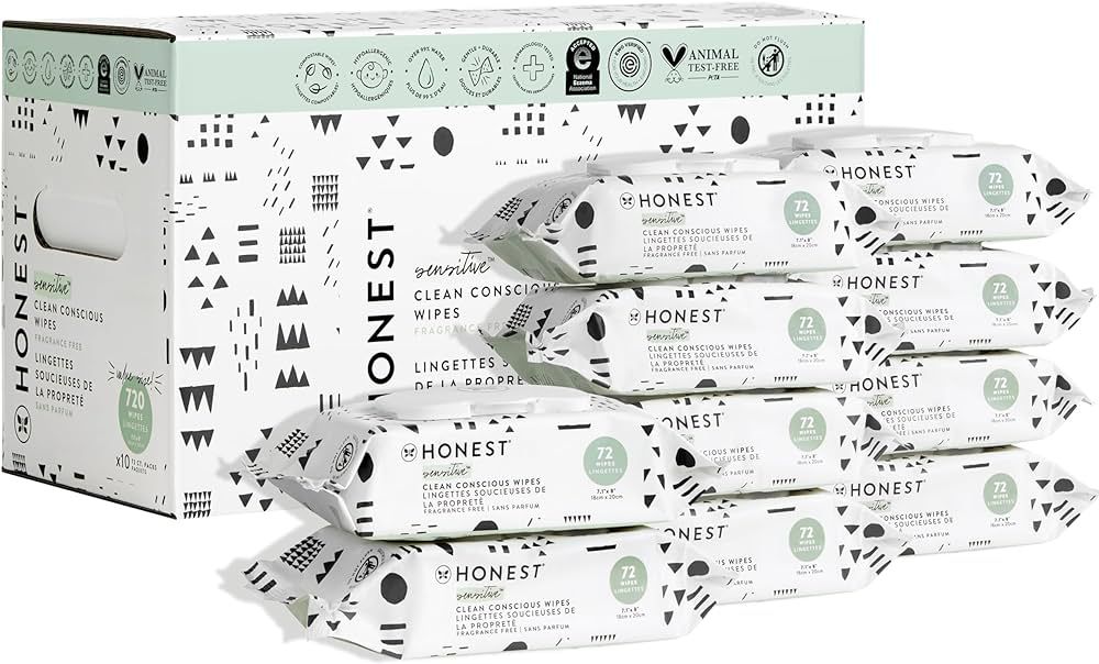 The Honest Company Clean Conscious Unscented Wipes | Over 99% Water, Compostable, Plant-Based, Ba... | Amazon (US)