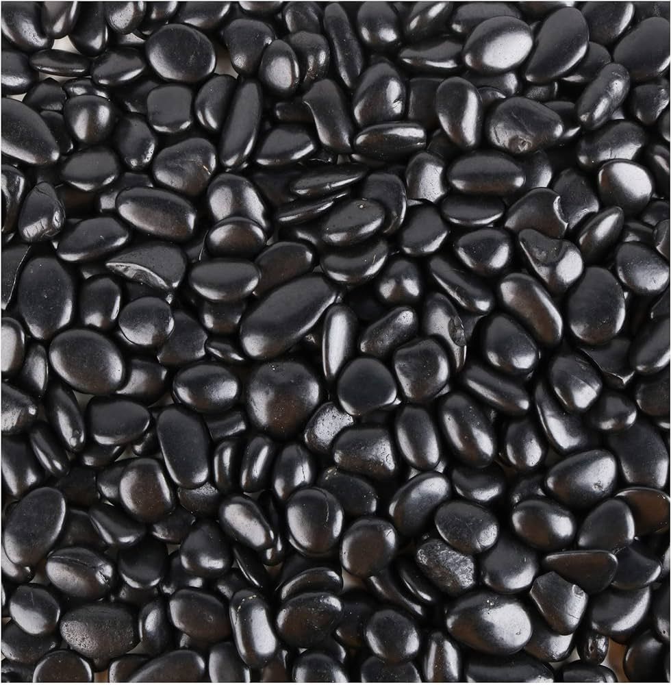 Black Pebbles for Plants 7lb Bulk Bag Aquarium Gravel 0.5"- 1" Decorative Polished Fish Tank Ston... | Amazon (US)