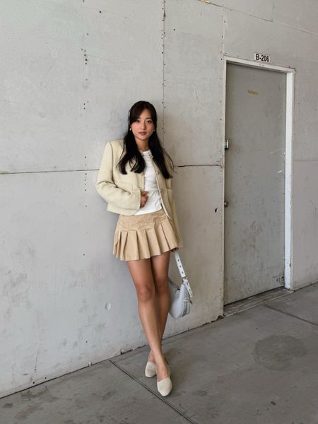 Girly yellow tweed jacket mini skirt korea fashion summer spring

#LTKfindsunder100 #LTKstyletip #LTKSeasonal