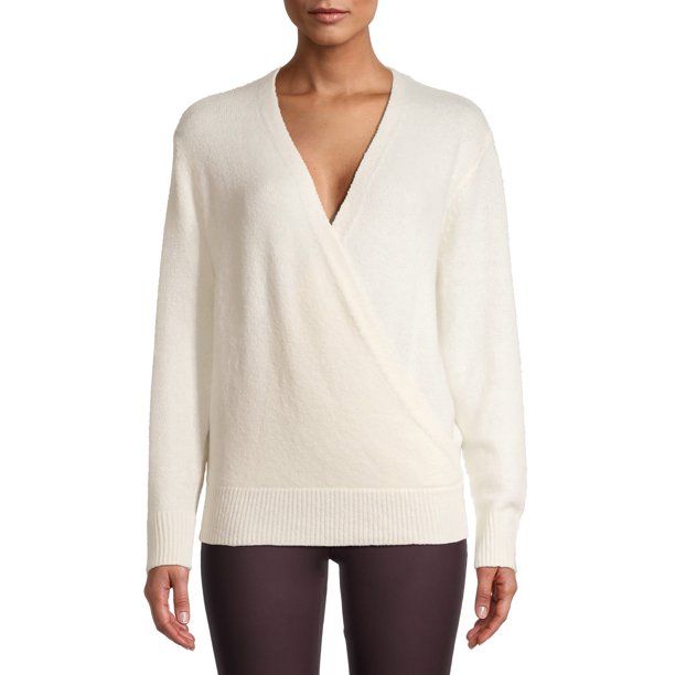 Time and Tru Women's V-Neck Wrap Sweater | Walmart (US)