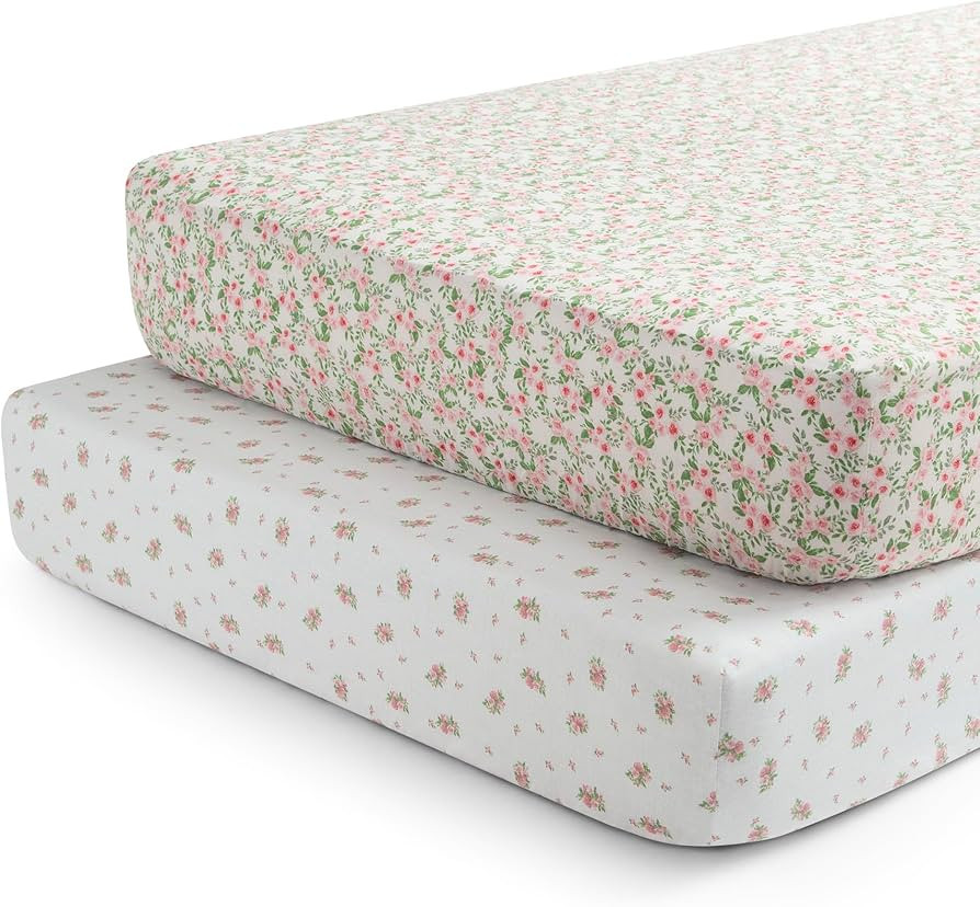 Fitted Crib Sheets for Girls and Boys - Crib Sheet for Standard Crib and Toddler Mattresses - 28x... | Amazon (US)