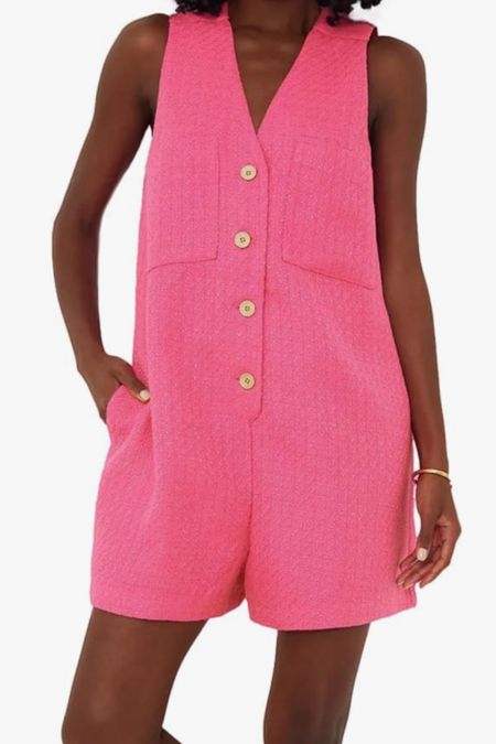Pink button front romper, classic outfits 

#LTKOver40 #LTKFindsUnder50 #LTKFindsUnder100
