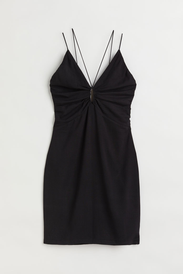 H & M - V-Kleid mit Keyhole - Schwarz - Damen | H&M (DE, AT, CH, NL, FI)
