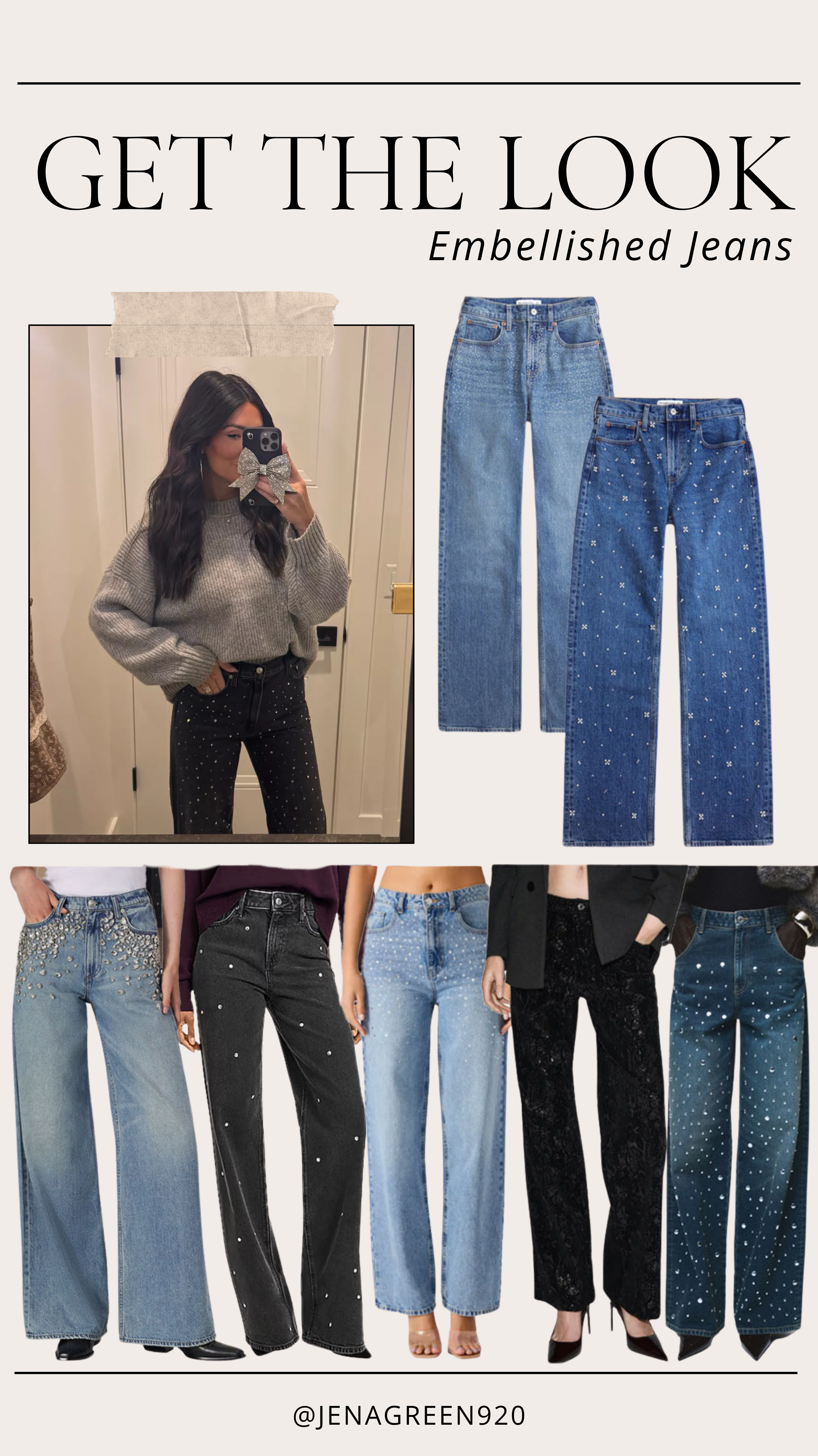 Embellished Jeans | Rhinestone Jeans | Holiday Outfits  

 #LTKHoliday #LTKSeasonal