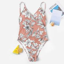 Random Floral Open Back One Piece Swimwear | SHEIN