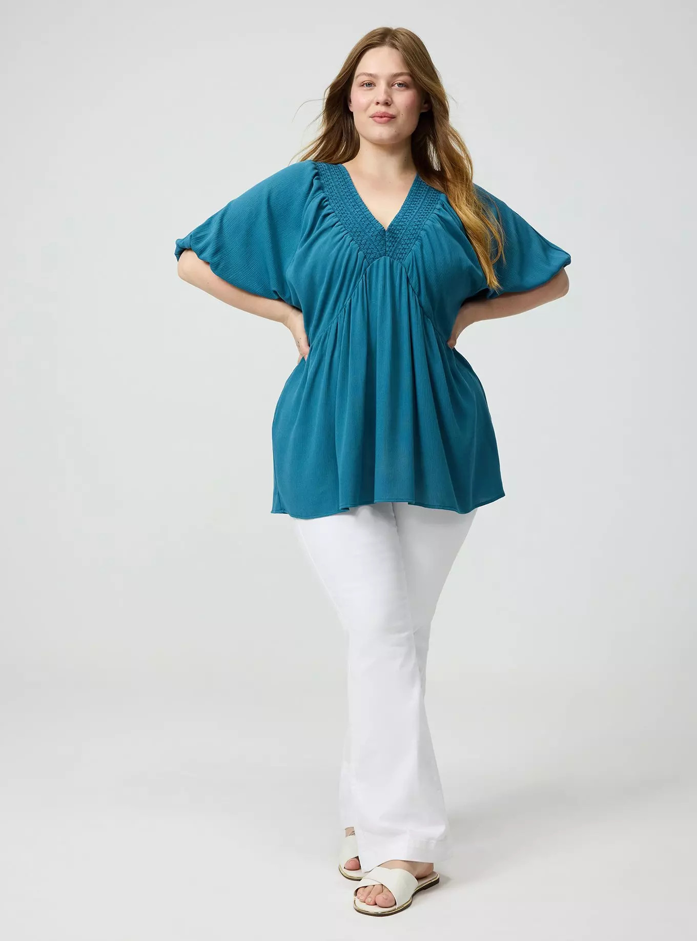 Crinkle Gauze Raglan Blouse | Torrid (US & Canada)