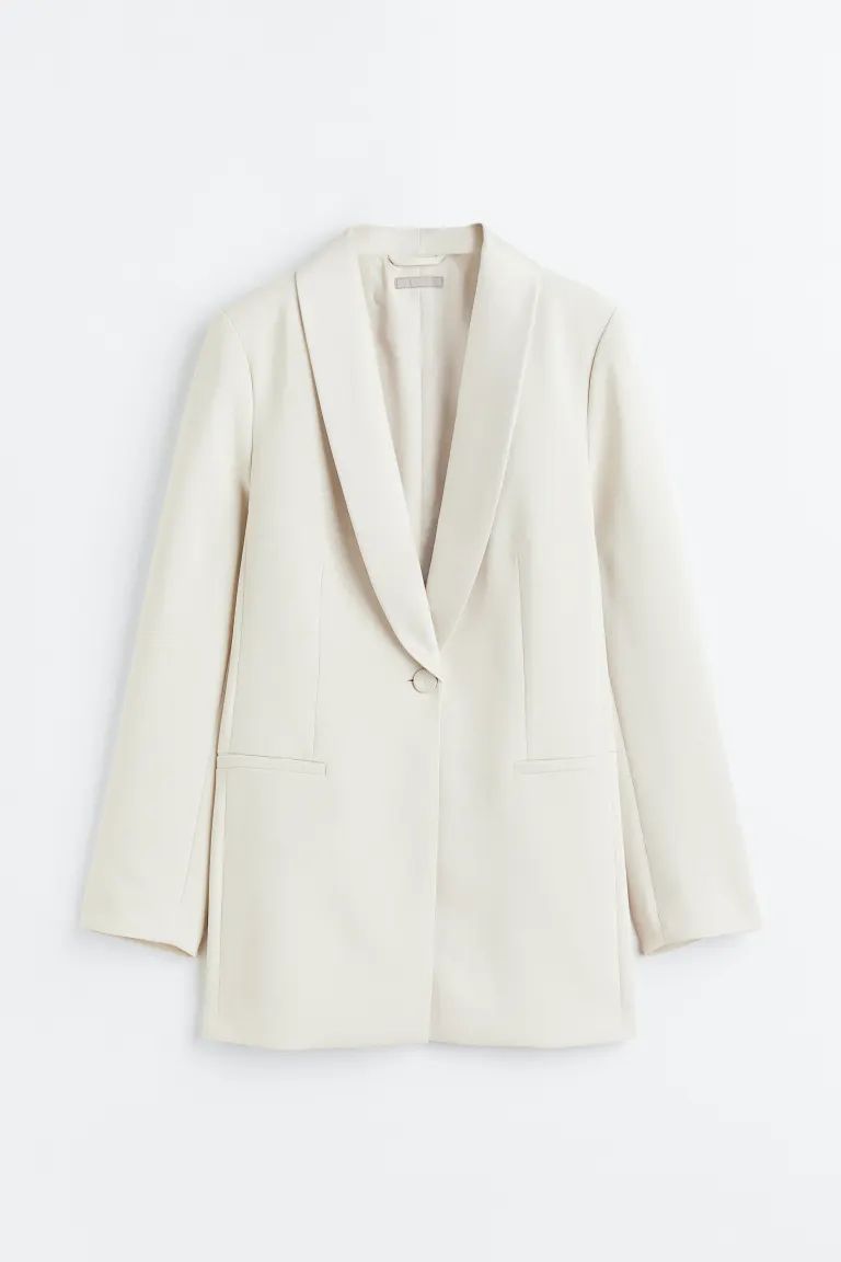 Shawl-collared jacket - Light beige - Ladies | H&M GB | H&M (UK, MY, IN, SG, PH, TW, HK)