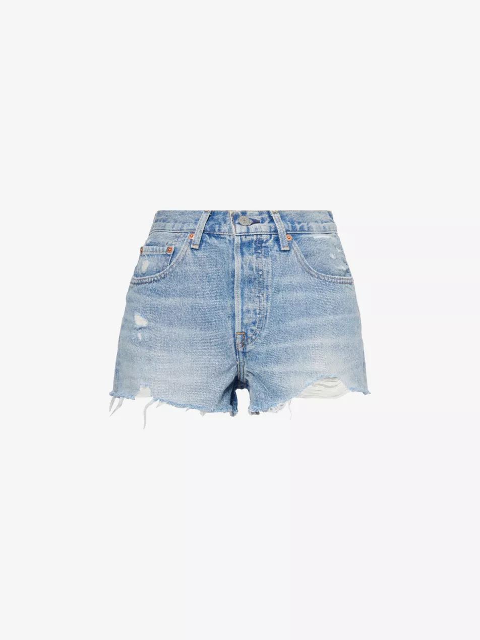 501 Original raw-hem high-rise denim shorts | Selfridges