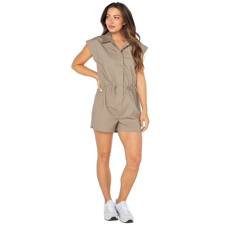 Celebrity Pink Juniors High Rise Poplin Romper | Walmart (US)