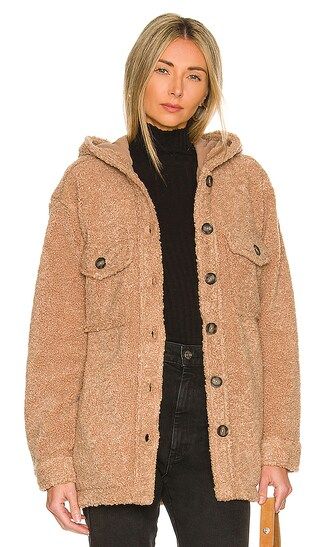 Harlow Sherpa Jacket in Maple | Revolve Clothing (Global)