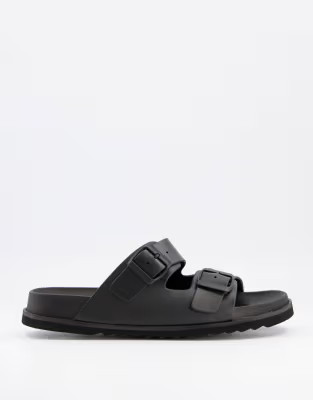 ASOS DESIGN sandal in black rubber with buckle | ASOS (Global)
