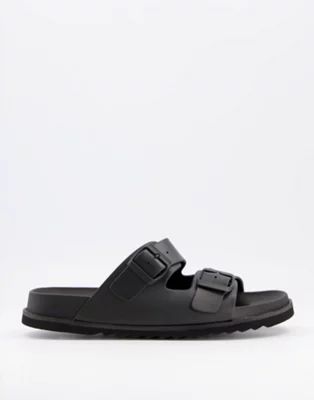 ASOS DESIGN sandal in black rubber with buckle | ASOS (Global)