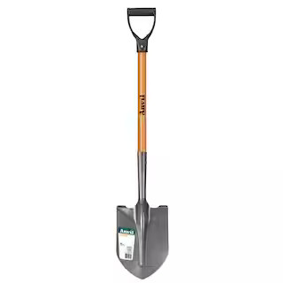 28 in. Wood D-Grip Short Handle Carbon Steel Digging Shovel | The Home Depot