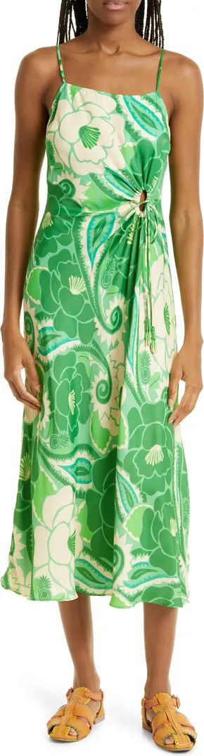 Tropical Groved Cinched Tie Midi Dress | Nordstrom