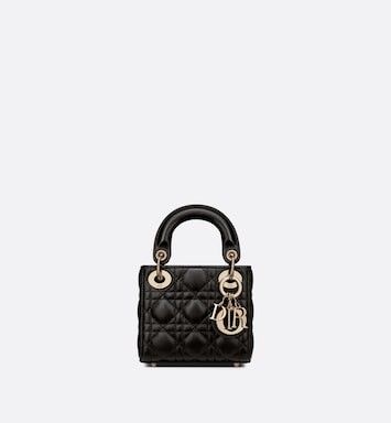 Micro Lady Dior Bag Black Cannage Lambskin | DIOR | Dior Couture