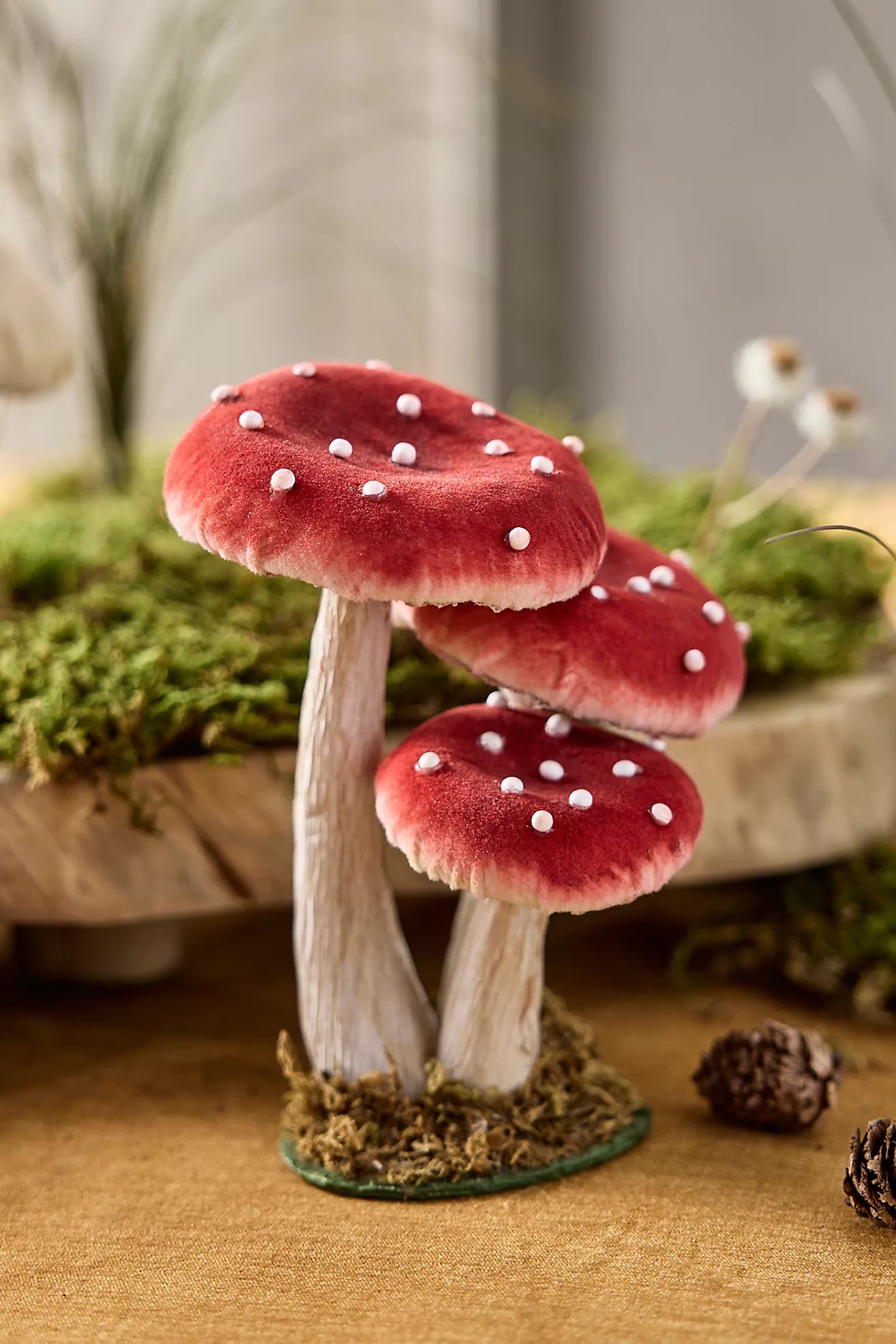Velvet Mushrooms, Set of 3 Small | Anthropologie (US)