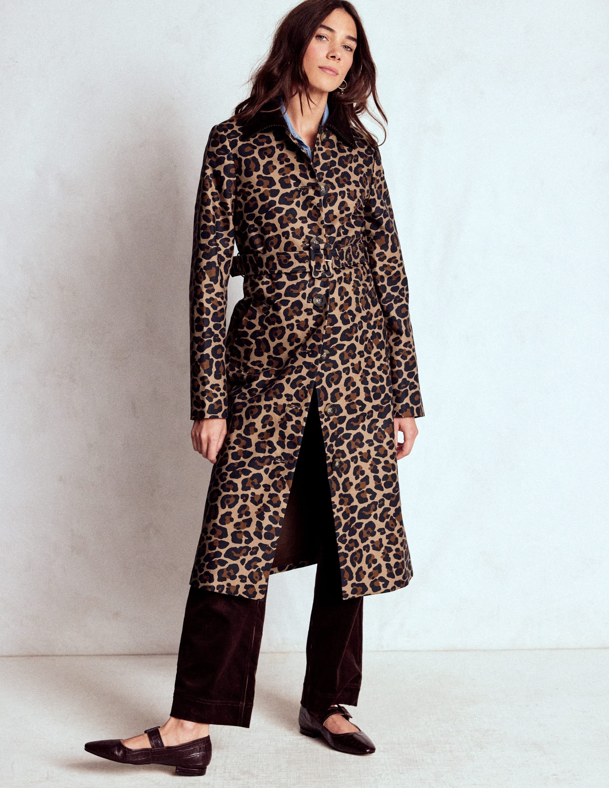 Lancaster Belted Mac-Leopard | Boden UK
