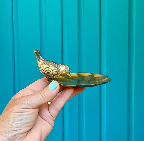 FREE Shipping-vintage Beautiful Brass Bird on Flower - Etsy | Etsy (US)
