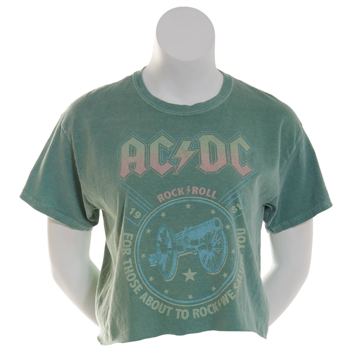 Juniors Hybrid AC/DC Cannon Concert Cropped Graphic Top - Boscov's | Boscov's Department Stores