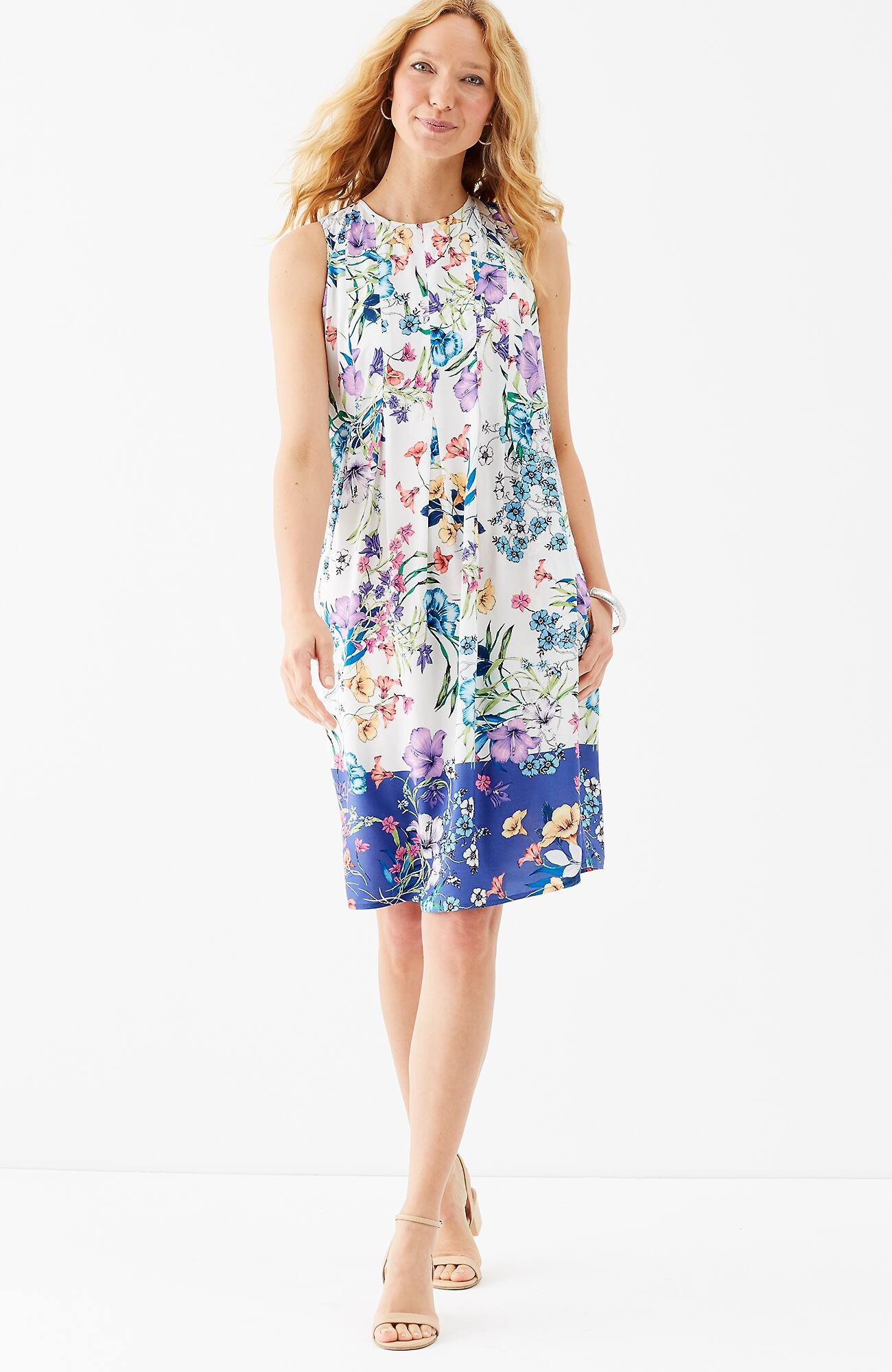 JJill pleated floral dress | j.jill.com (US)