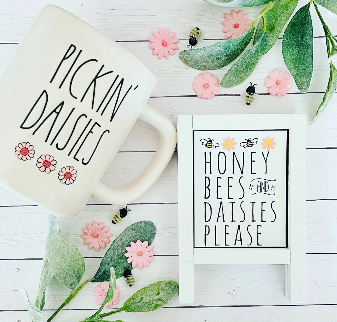 Honey Bees and Daisies Please / Spring bee sign / spring Daisy sign | Etsy (US)