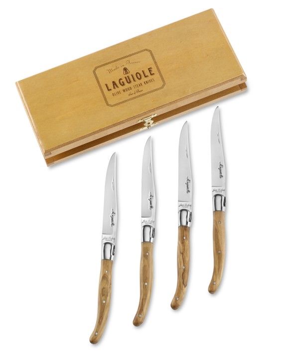 Laguiole Jean Dubost Olivewood Steak Knives, Set of 4 | Williams-Sonoma