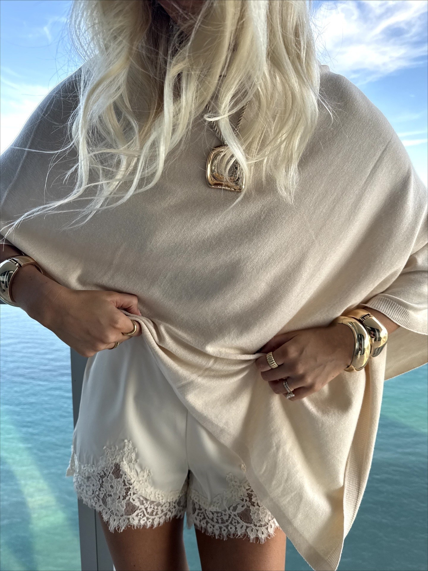 Outfit details - size small in lace shorts. One size for poncho. 

#LTKootd #LTKSeasonal #LTKFindsUnder50