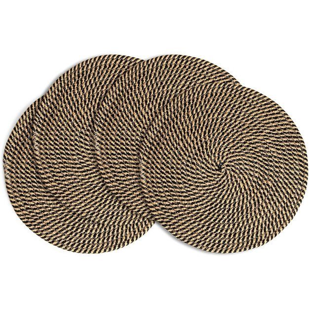 Round Brown Jute Table Placemats Set of 4 Dining Table Mat for Kitchen Party Decor 13-Inch | Target