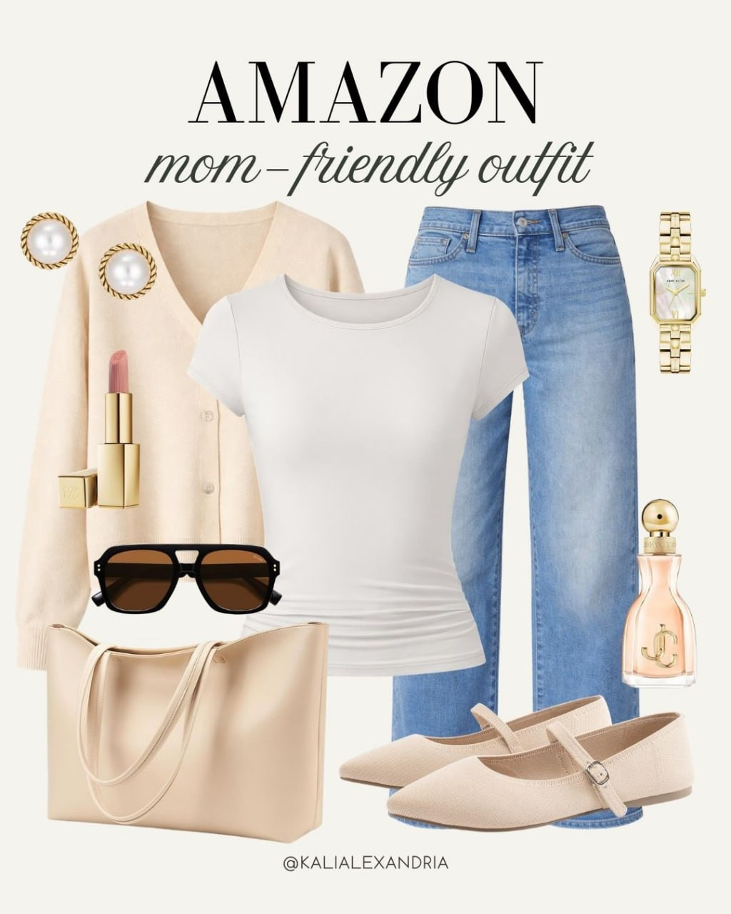 Easy mom-friendly outfit from Amazon 🤍 A comfy tee, classic jeans, and neutral accessories that are perfect for everyday errands, school drop-offs, and busy days.

// Amazon, Amazon Finds, Amazon Mom,  Amazon Mom Fashion, Amazon Mom Outfits, Amazon Womens Fashion, Amazon Womens Outfit, Amazon Outfit Inspo 

 #LTKootd #LTKmomlife #LTKSeasonal