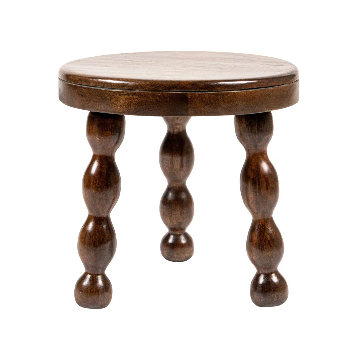 Rowena Interiors Reese Round Mango Wood Accent Table With Dowel Tri-Pod Legs In Walnut | Wayfair | Wayfair North America