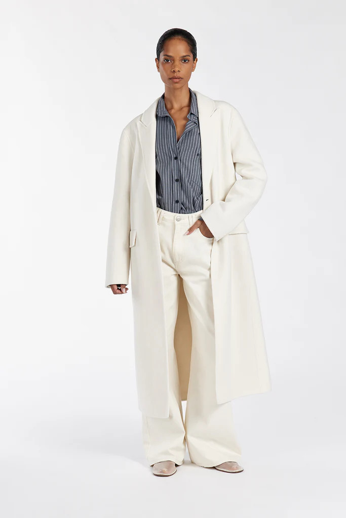 JAY CREAM LONGLINE COAT | DISSH